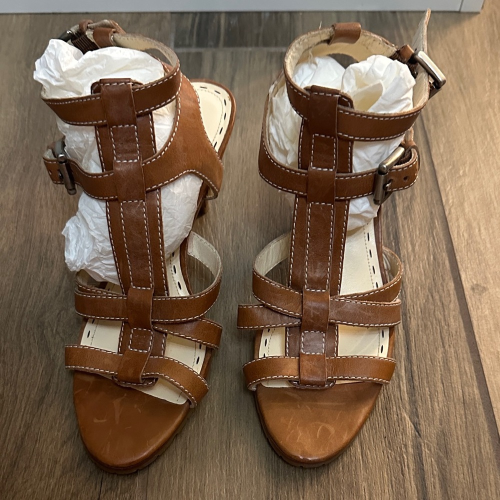 Coach Tan Strappy Sandals